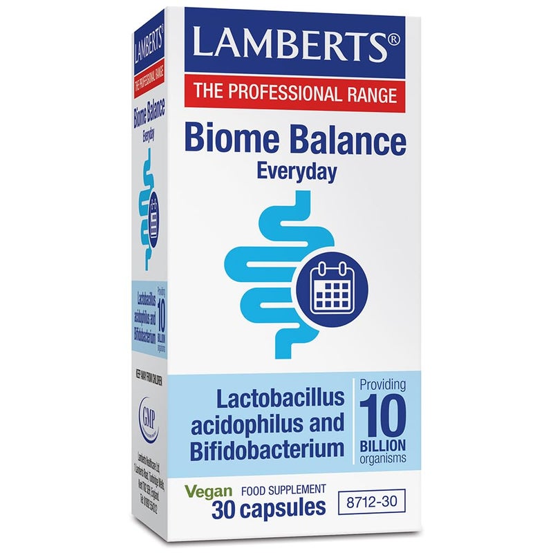 Lamberts Biome Balance Everyday â€“ 10 Billion CFU â€“ with Lactobacillus Acidophilus & Bifidobacterium Bifidum â€“ 30 Capsules